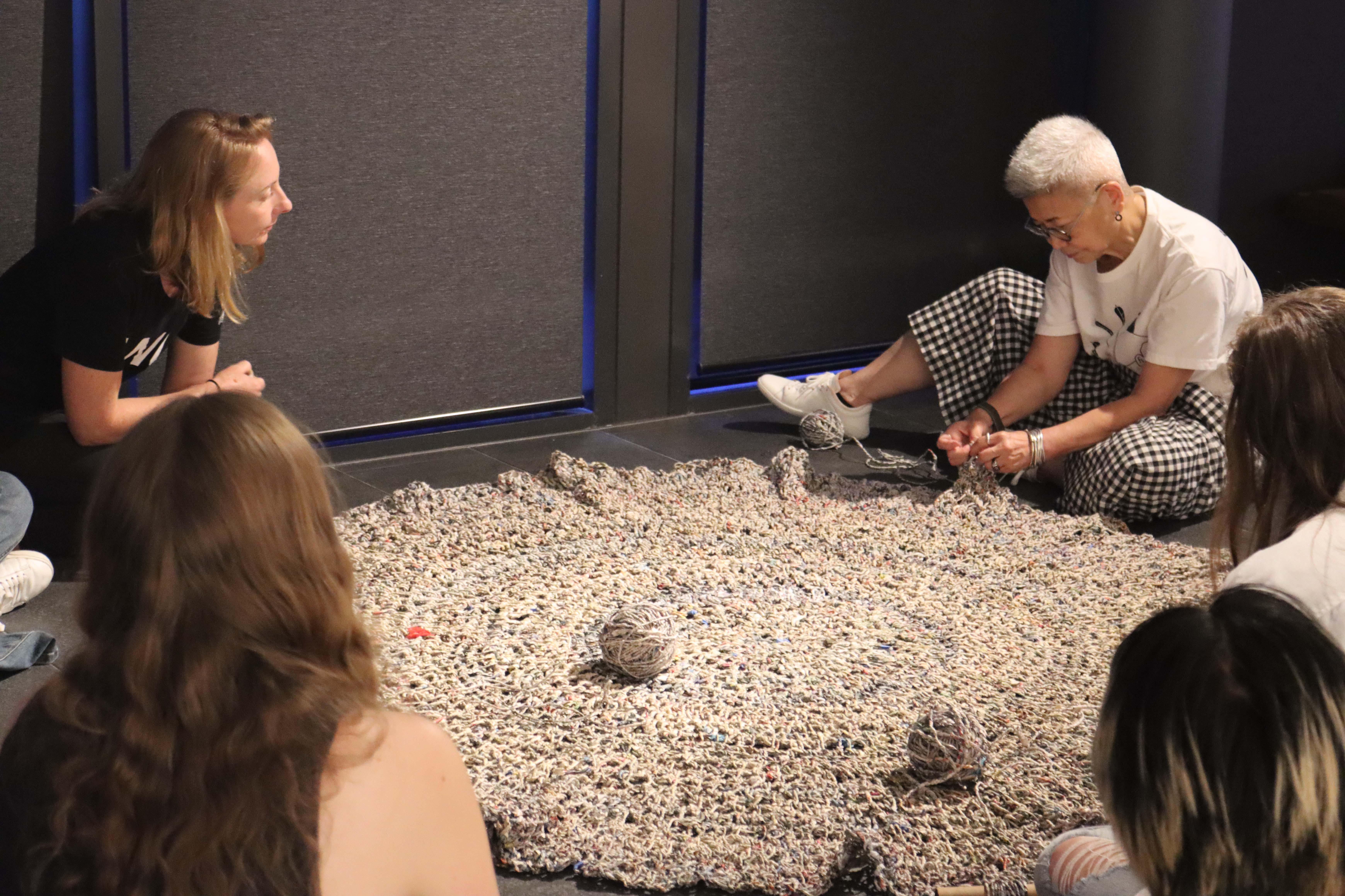 Pamela Showing How To Weave