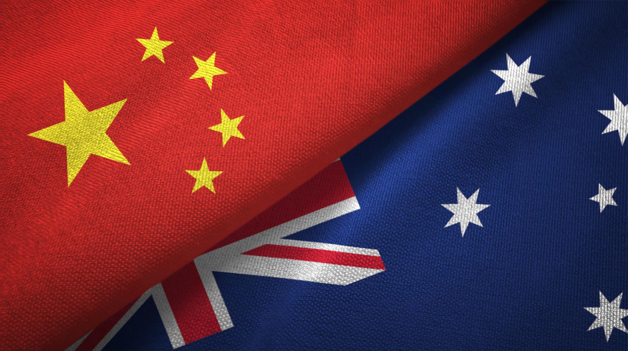 Australian and Chinese flags